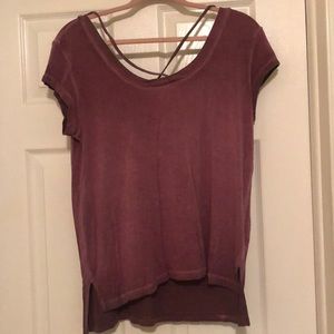 Ditressed Criss Cross U-Neck Soft & Sexy AE Tee